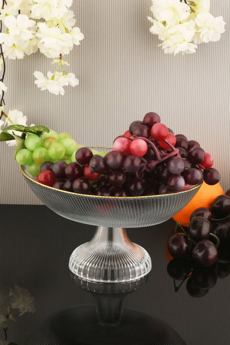 Hermia Plato de Frutas de Vidrio Transparente